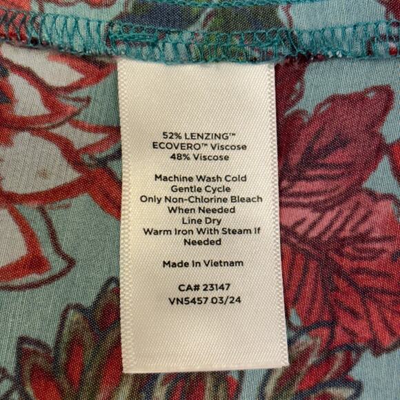 Talbots Floral Midi Dress Size 12 Jewel Tone Long Sleeve Lined Shift Workwear - Picture 9 of 10